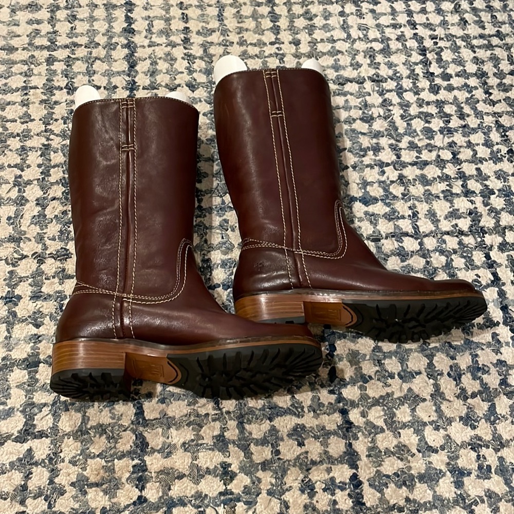 FRYE mid length riding boots. Small heel. Lightly worn.